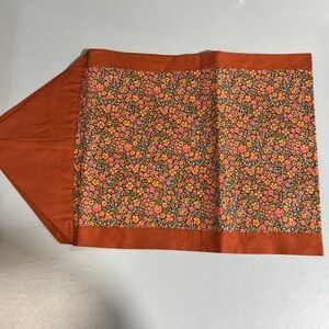 Floral Table Runner with Orange Border